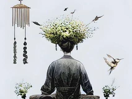 5 Min Relaxing By A Stream With Bird Sounds - No Words