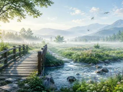 A Bridge To The Peaceful Meadows