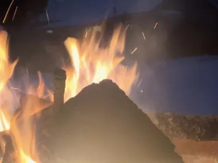 A Snowy Night by the Fire