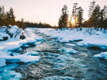 An Hour By A Winter River