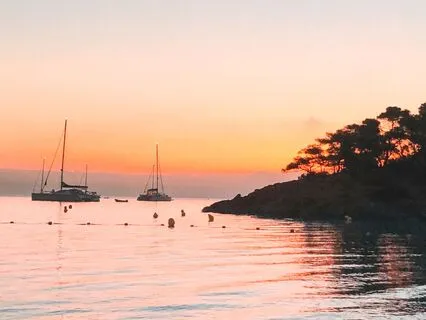 At Sunset On A Sailboat