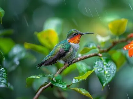 Bird Garden Rain