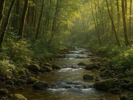 Calming Nature: Forest Birds & Flowing Water (20 min)