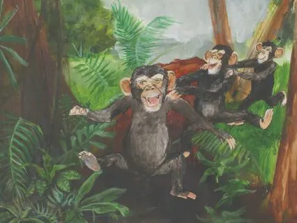 Chimpanzee Conga-Space Dance Concept