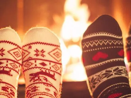 Cozy Fire In A Snowstorm