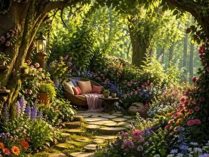 Cozy Forest Nook Ambience With Harp For Sleep & Calm