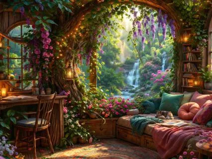 Cozy Treehouse Waterfall Music For Sleep & Relaxation