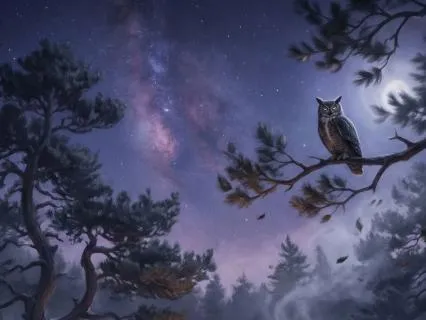 Crackling Fire and Owl for Night Sleep