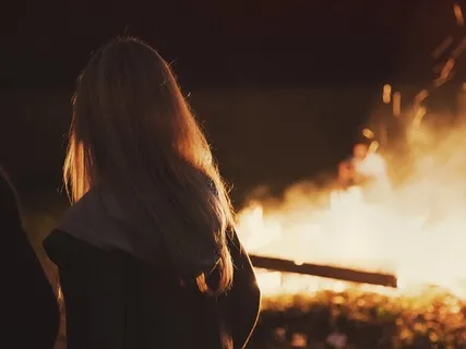 Crackling Fire During A Snow Storm