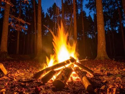 Crackling Fire In A Fireplace
