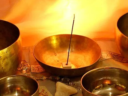 Crystal Singing Bowls with Campfire