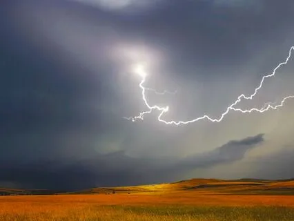 Dark Night In The Desert With Thunder And Rain