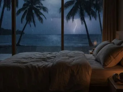 Deep Healing Sleep 9 Hours Distant Thunder Beach