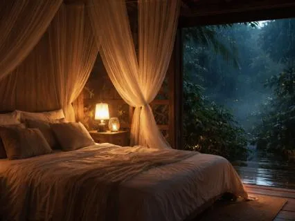 Deep Sleep 10 Hours Tropical Bungalow Rain Gentle Thunder