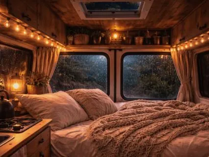 Deep Sleep 9 Hours Camper Van Rain Distant Thunder