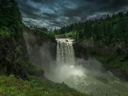 Distant Waterfall At Night — Brown Noise & Isochronic Tones