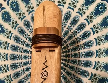 Divine Connection - Wooden Drone Flute (C Note) With Rain