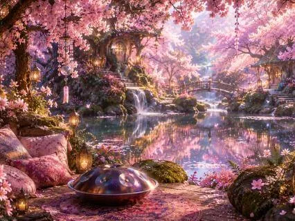Enchanted Sakura Fairy Forest • Handpan & Koto for Calm