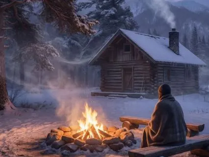 Fireplace And Wind For Winter Sleep