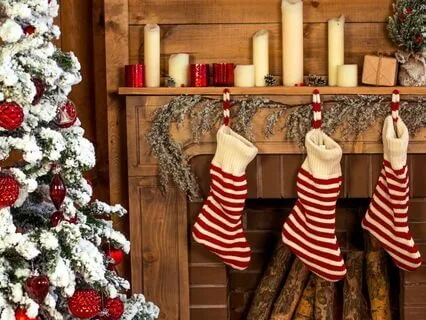 Fireplace And Gently Playing Of Silent Night For Calming