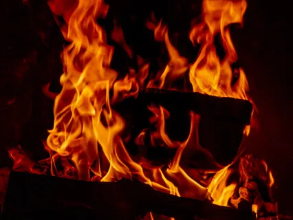 Fireplace Burning Logs