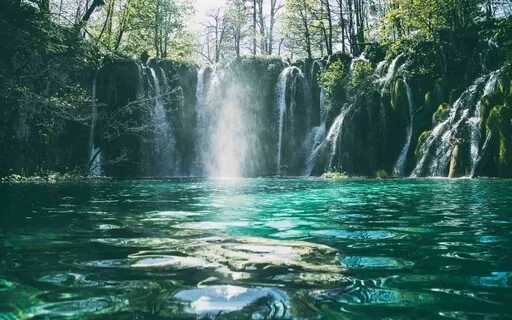 Full Moon Waterfall + Golden Rainbow Fire