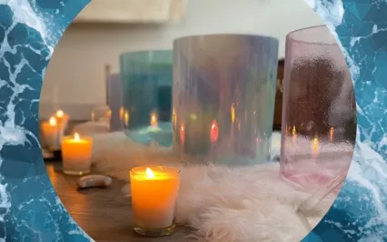 Gentle Crystal Bowls By The Ocean