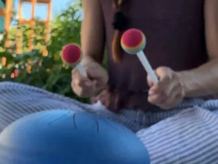 Gentle Mood Boosting Tongue Drum Sound Meditation in Garden