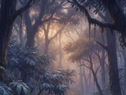 Heavy Rain On Leaves For Forest Sleep