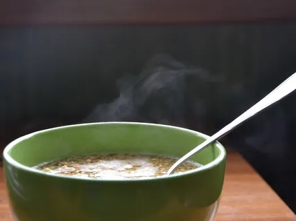 Hot Cup Of Miso On A Rainy Night