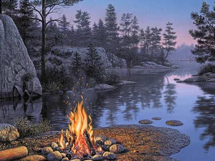 Lakeside Campfire & Night Ambience