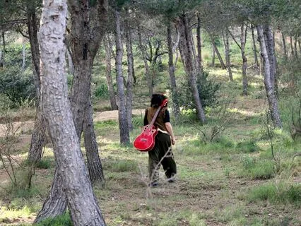Guitar In The Rain And Trees