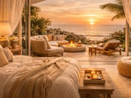 Deep Sleep 9 Hours Coastal Sunset Bedroom Binaural Ocean