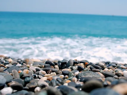 Ocean Waves Lapping On A Pebble Shore