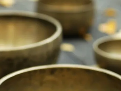 Peaceful Tibetan Bowls In Nature