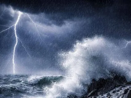 Perfect Storm | Heavy Rain, Thunder & Ocean Waves, 3 Hours