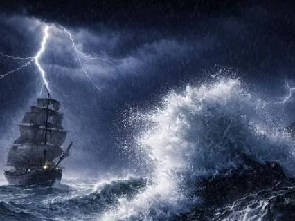 Perfect Storm | Rain, Thunder, Waves, All Night Deep Sleep