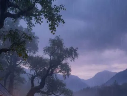 Pink Noise and Rain for Relaxation