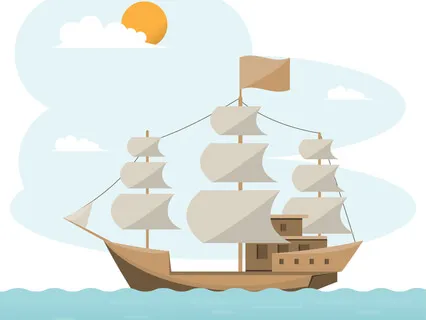 Pirate Ship To A Jeweled Cave