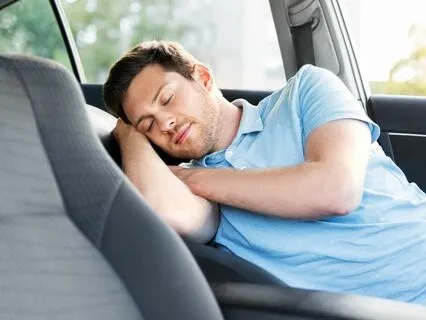 Power Nap During Rainfall Inside Car
