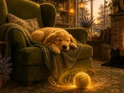 Puppy’s Cozy Library Visit: Fantasy Bedtime Story For Adults