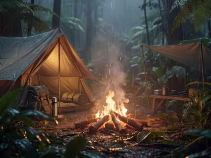 Rain And Campfire Sounds For Deep Sleep : 10 Hours Track