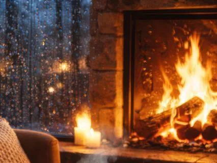 Rain By The Fireplace: Cozy Rain Sounds For Sleep & Calm