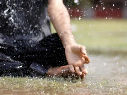 Rainfall On River In The Jungle