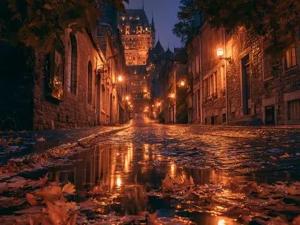 Rainy Autumn In Old Quebec