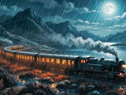 Rainy Sleep Story | A Night Train In The Scottish Highlands