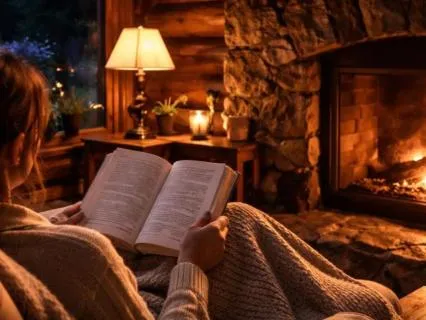 Reading By The Fireplace: Bedtime Tale