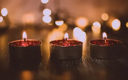 Reflective Night By The Fireplace