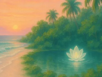 Relaxing Island Pond Visualization (Extended, Without Bell)