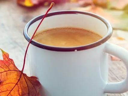 Serene Autumn Morning Ambiance: Leaves Falling, Pouring Tea